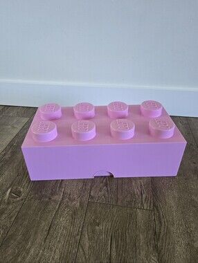 Large LEGO Storage Brick 8 Stud – Light Pink – Rare